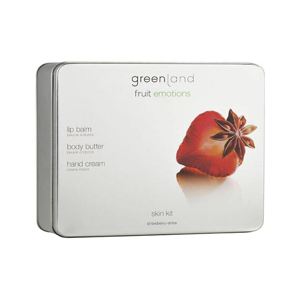 GREENLAND HAND CR+BL+LIP BALM STRAWBERRY