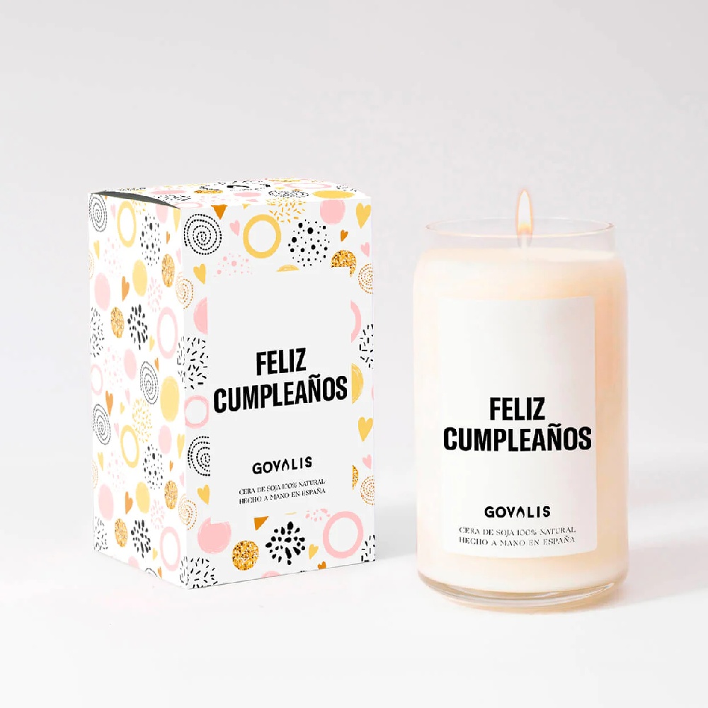 GOVALIS VELA FELIZ CUMPLEAÑOS 500 GR