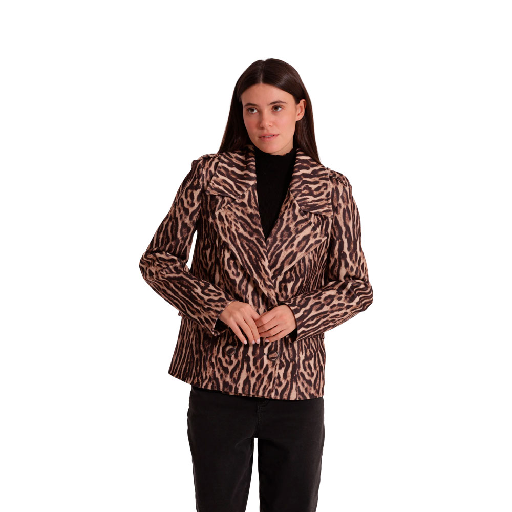 MIMI-MUA GIACCONE ANIMALIER CAMMELLO