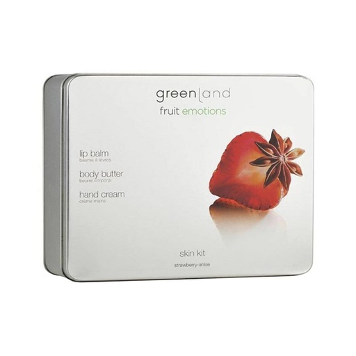 GREENLAND HAND CR+BL+LIP BALM STRAWBERRY
