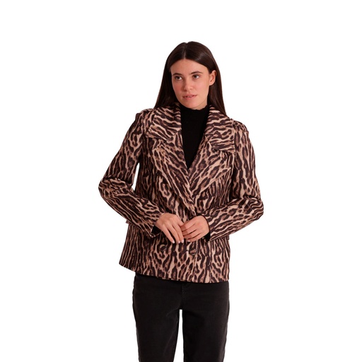 MIMI-MUA GIACCONE ANIMALIER CAMMELLO T-S